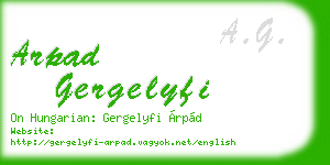 arpad gergelyfi business card