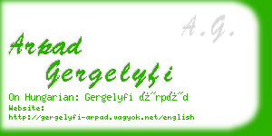 arpad gergelyfi business card